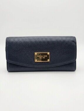 Michael Kors Navy Leather Continental Wallet